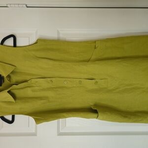 Lime Green Sleeveless Button-Up Dress